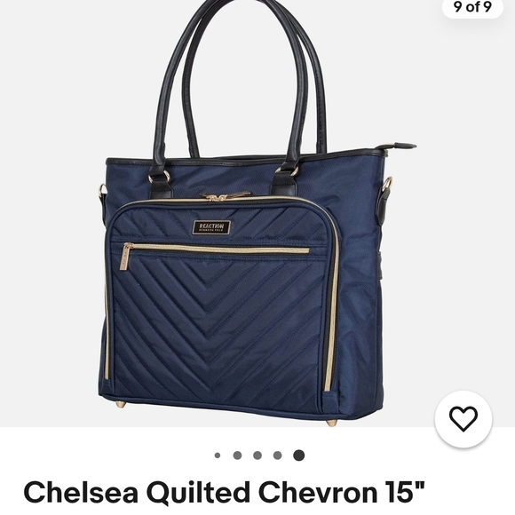 Kenneth Cole Reaction Handbags - Kenneth Cole Reaction Navy Quilted Chevron Tote